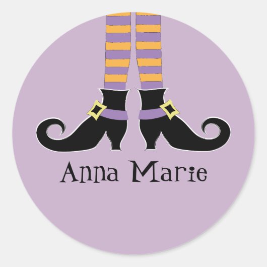 Weiße Hexenschuhe Runder Aufkleber (Vorderseite)