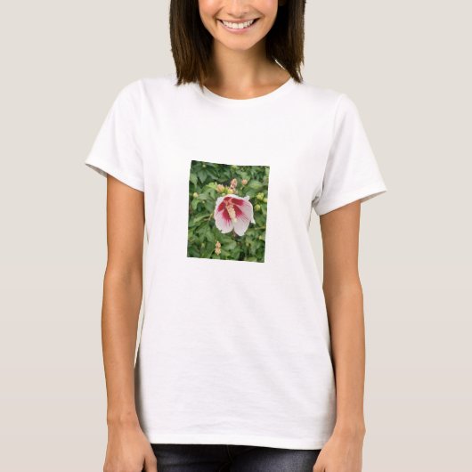 Weiße Hibisken T - Shirt (Vorderseite)
