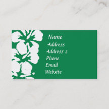 Weiße Hibisken zur Emerald Green Business Card