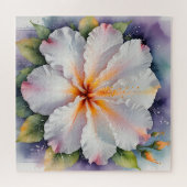 weiße Hibiskus-Blumen-Puzzle Puzzle (Horizontal)