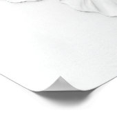 Weiße Hibiskus-Linienkunstposter Poster (Ecke)