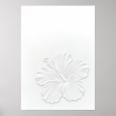 Weiße Hibiskus-Linienkunstposter Poster (Vorne)