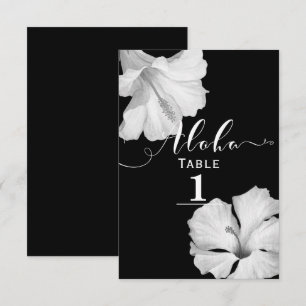Weiße Hibiskus Schwarze Tropische Hochzeit Tischnu Einladung
