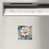 weiße Hibiskus-Traum-Magnet Magnet (In Situ (Geschirrspüler))