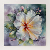 weiße Hibiskus-Traum-Puzzle Puzzle (Horizontal)