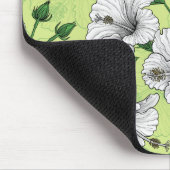Weiße Hibiskus-Tropenblumenmuster Mousepad (Ecke)
