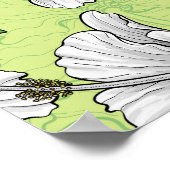 Weiße Hibiskus-Tropenblumenmuster Poster (Ecke)