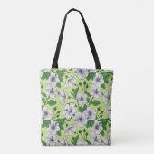 Weiße Hibiskus-Tropenblumenmuster Tasche (Rückseite)
