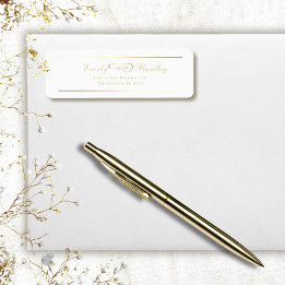 Weiße Hintergrund-Goldschrift Elegante Adresse
