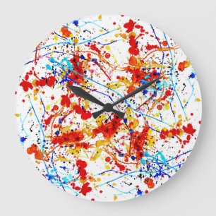 Weiße Hintergrundmuster für die Wasserfarbe Große Wanduhr