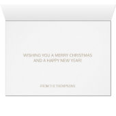 Weiße Hirsche auf Beige personalisierbare Weihnach (Innenansicht Horizontal (Unten))