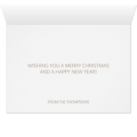 Weiße Hirsche auf Beige personalisierbare Weihnach (Innenansicht Horizontal (Unten))