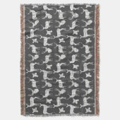 Weiße Hirsche auf grauem Knochengewebe Decke (Vorderseite Vertikal)