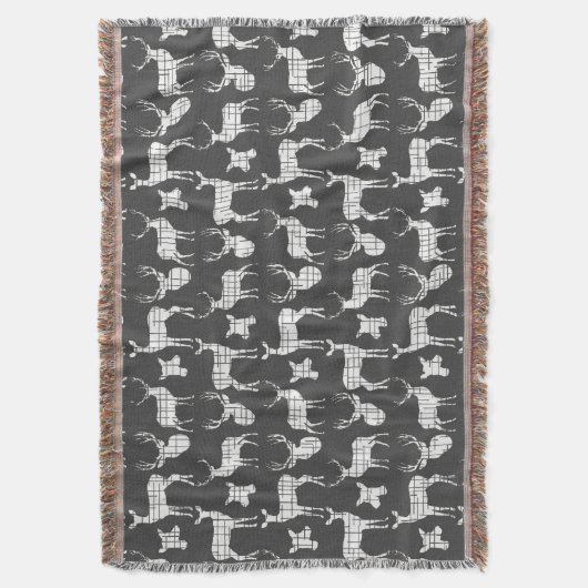 Weiße Hirsche auf grauem Knochengewebe Decke (Vorderseite Vertikal)