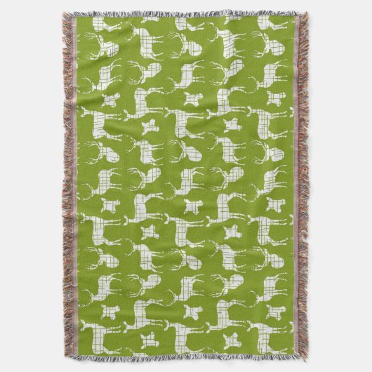 Weiße Hirsche auf grüner Keule Decke (Vorderseite Vertikal)