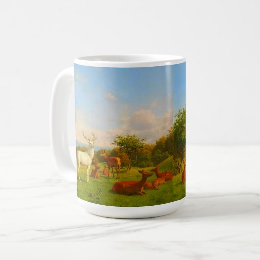 Weiße Hirsche im Freien Kaffeetasse (Vorderseite Links)