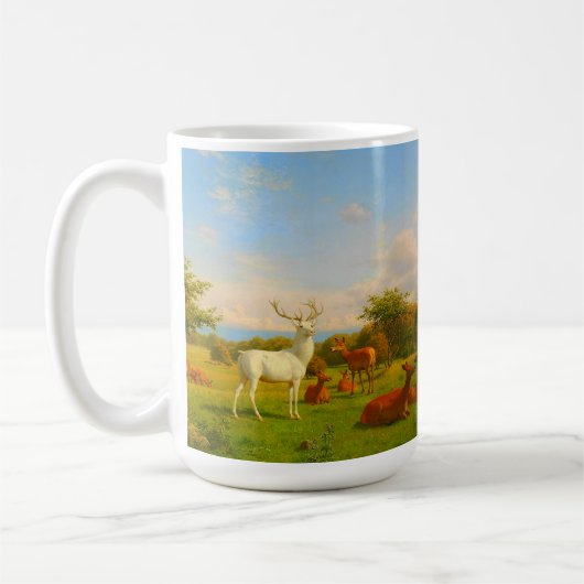 Weiße Hirsche im Freien Kaffeetasse (Links)