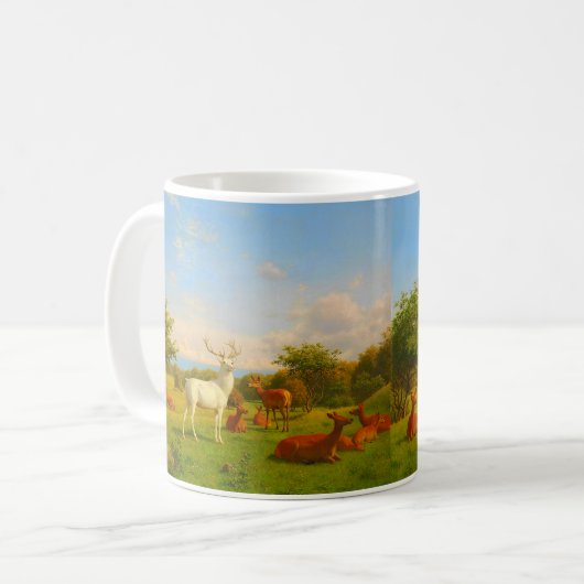 Weiße Hirsche im Freien Kaffeetasse (Vorderseite Links)
