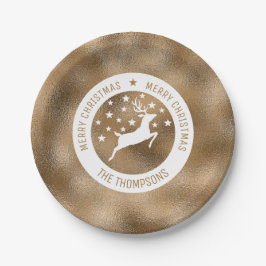 Weiße Hirsche - Imitate Goldener Foil-Look (nicht Pappteller