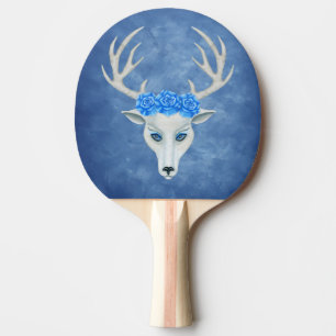 Weiße Hirsche Kopf geheimnisvolle Gesichter Antler Tischtennis Schläger