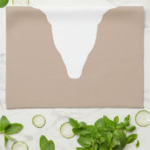 Weiße Hirsche Kopf Silhouette auf Beige Geschirrtuch (Gefaltet)