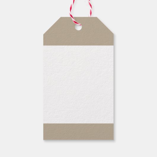 Weiße Hirsche Silhouette auf Beige Geschenkanhänger (Rückseite)