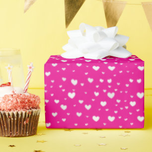 Weiße Hitze auf Neonrosa Geschenkpapier