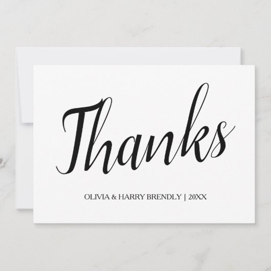 Weiße Hochzeit des Rosen-Gold| danken Ihnen Dankeskarte (Vorderseite)