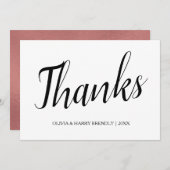 Weiße Hochzeit des Rosen-Gold| danken Ihnen Dankeskarte (Vorne/Hinten)