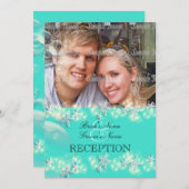 Weiße Hochzeit des Starfish-Türkisblaus Einladung (Vorne/Hinten)