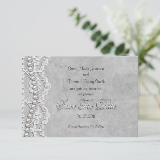 Weiße Hochzeit Einladung (Stehend Vorderseite)