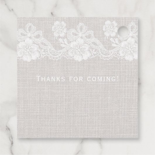 Weiße Hochzeit Geschenkanhänger (Rückseite)