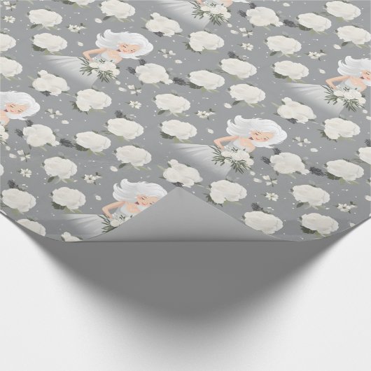 Weiße Hochzeit Geschenkpapier (Ecke)