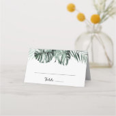 Weiße Hochzeit in tropischer Vegetation Platzkarte (Vorderseite)