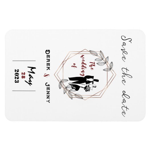 Weiße Hochzeit Magnet (Horizontal)