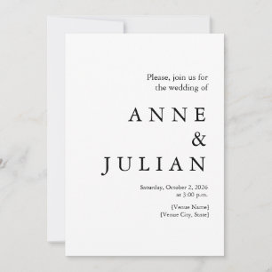 Weiße Hochzeit mit Foto & QR-Code Einladung