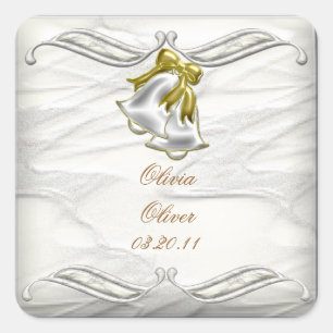 Weiße Hochzeit Quadratischer Aufkleber