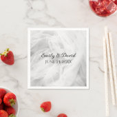 Weiße Hochzeit-Tüll mit Namen Serviette (Beispiel)