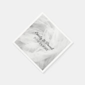 Weiße Hochzeit-Tüll mit Namen Serviette (Ecke)