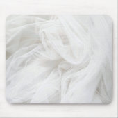 Weiße Hochzeit-Tüll-Textil-Hintergrund Mousepad (Vorne)