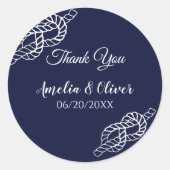 Weiße Hochzeit und Hochzeit der Nautik Runder Aufkleber (Vorderseite)