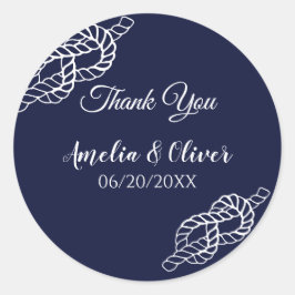 Weiße Hochzeit und Hochzeit der Nautik Runder Aufkleber