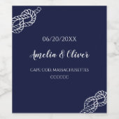 Weiße Hochzeit und Hochzeit der Nautik Weinetikett (Einzelnes Label)