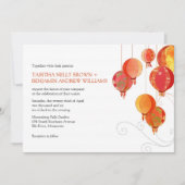 Weiße Hochzeit von Asiatischen Papierklangen Einladung (Vorderseite)