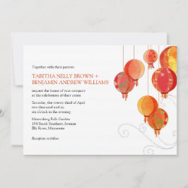 Weiße Hochzeit von Asiatischen Papierklangen Einladung