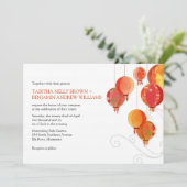 Weiße Hochzeit von Asiatischen Papierklangen Einladung (Stehend Vorderseite)