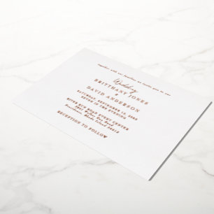 Weiße Hochzeit zusammen mit .. Rose Gold Foil Folieneinladung