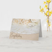 Weiße Hochzeiten-Rose Karte (Gelbe Blume)