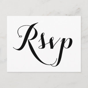Weiße Hochzeits-RSVP-Postkarten Einladungspostkarte