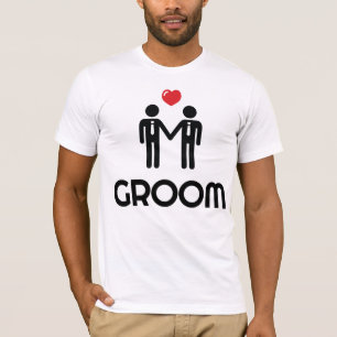 Weiße Hochzeits-Shirts für Schwule Bräutigam für M T-Shirt